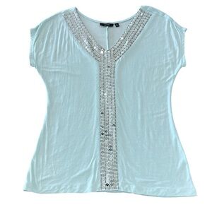 Apt 9 Sequins Top V Neck Size Medium